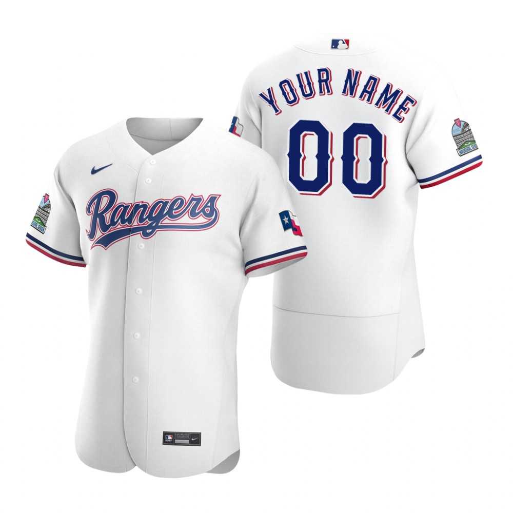 Texas Rangers Customized Nike White Stitched MLB Flex Base 2020 Home Jersey,We sell and wholesale Texas Rangers Customized Nike White Stitched MLB Flex Base 2020 Home Jersey on line form chian!